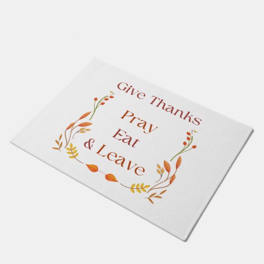 Geef Bedankt witte deurmat (Schuin)