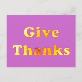 Geef bedankt, woordkunst met gele lelie briefkaart