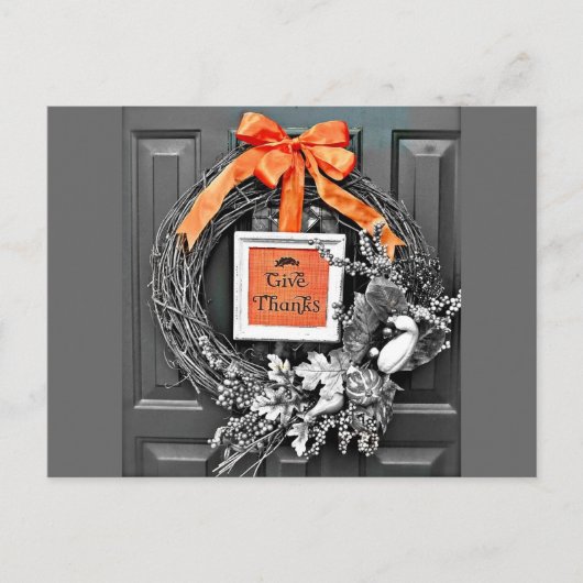Geef Bedankt Wreath Briefkaart (Voorkant)