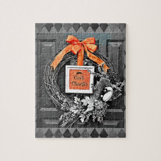 Geef Bedankt Wreath Legpuzzel (Verticaal)