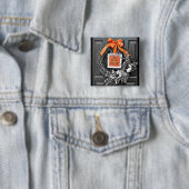 Geef Bedankt Wreath Vierkante Button 5,1 Cm (In situ)