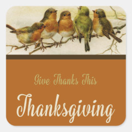 Geef Bedankt zingende vogels Vierkante Sticker