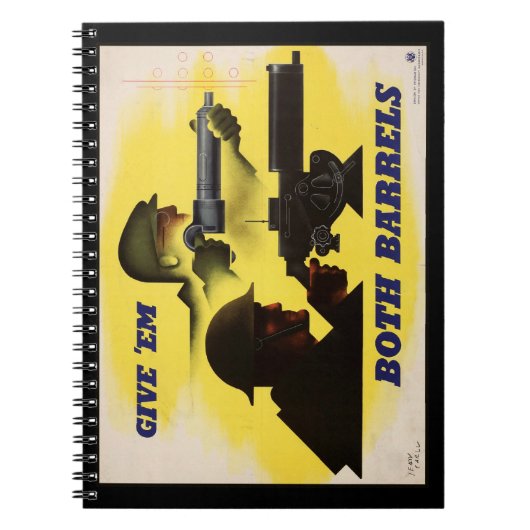 Geef beide lopen, WW2 Militairen & Fabrieksarbeide Notitieboek (Voorkant)