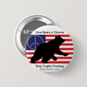 Geef beren een kans! ronde button 5,7 cm (Voorkant /achterkant)