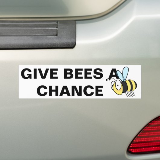 Geef bijen een kans bumpersticker (Op auto)