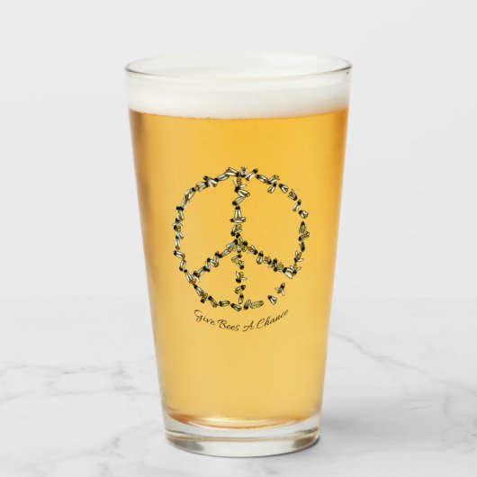 Geef bijen een kans glas (Voorkant gevuld)