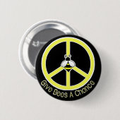 geef bijen een kans ronde button 5,7 cm (Voorkant /achterkant)