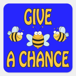 Geef bijen een kans vierkante sticker