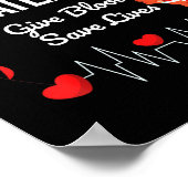 Geef bloed om levens te redden Motivatie Bloedplaa Poster (Hoek)