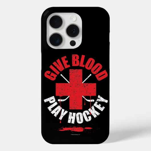 Geef bloed. Play Hockey. iPhone case (Achterkant)