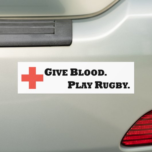 Geef bloed. Play Rugby Bumpersticker (Op auto)