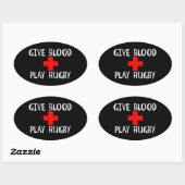 Geef bloed, Play Rugby Ovale Sticker (Vel)