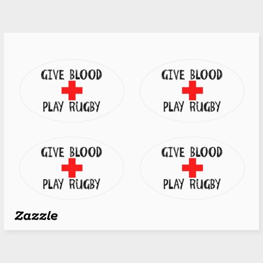 Geef bloed, Play Rugby Ovale Sticker (Vel)