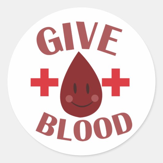 Geef bloed ronde sticker (Voorkant)