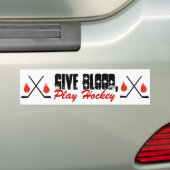 Geef bloed, speel hockey bumpersticker (Op auto)