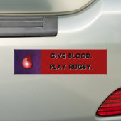 Geef bloed. Speel Rugby. bumpersticker (Op auto)