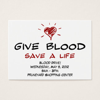Geef Blood Save A Life Bloedaandrijving Chubby Sja Visitekaartje