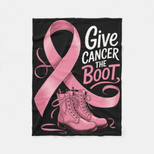 Geef borstkanker de Boot Cowgirl Awareness Ribb Fleece Deken