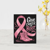 Geef borstkanker de Boot Cowgirl Awareness Ribb Kaart (Gele Bloem)