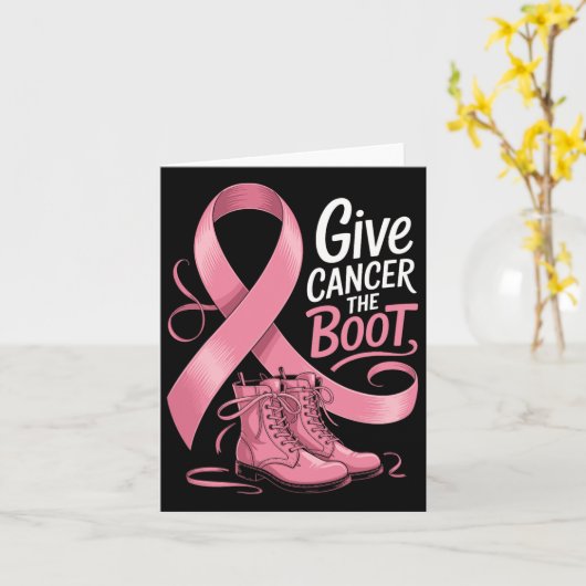 Geef borstkanker de Boot Cowgirl Awareness Ribb Kaart (Gele Bloem)