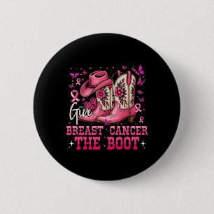 Geef borstkanker de Boot Cowgirl borstkanker Ronde Button 5,7 Cm