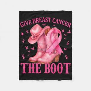 Geef borstkanker de Boot Cowgirl Cancer Awarene Fleece Deken