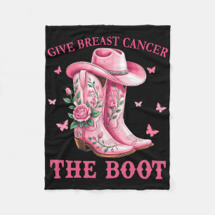 Geef borstkanker de Boot Cowgirl Cancer Awarene Fleece Deken