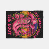 Geef borstkanker de Boot Cowgirl Cancer Awarene Fleece Deken (Voorkant (Horizontaal))