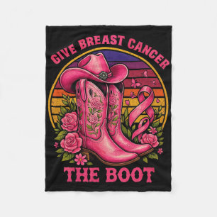 Geef borstkanker de Boot Cowgirl Cancer Awarene Fleece Deken