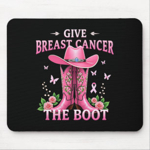 Geef borstkanker de Boot Cowgirl Cancer Awarene Muismat