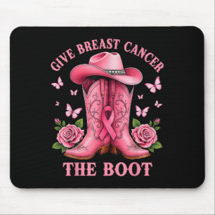 Geef borstkanker de Boot Cowgirl Cancer Awarene Muismat