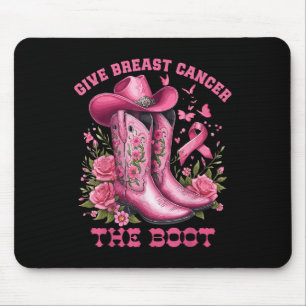 Geef borstkanker de Boot Cowgirl Cancer Awarene Muismat