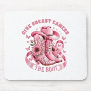 Geef borstkanker de Boot Cowgirl Cancer Awarene Muismat