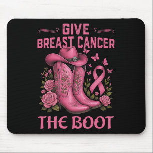 Geef borstkanker de Boot Cowgirl Cancer Awarene Muismat