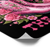 Geef borstkanker de Boot Cowgirl Cancer Awarene Poster (Hoek)