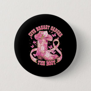 Geef borstkanker de Boot Cowgirl Cancer Awarene Ronde Button 5,7 Cm