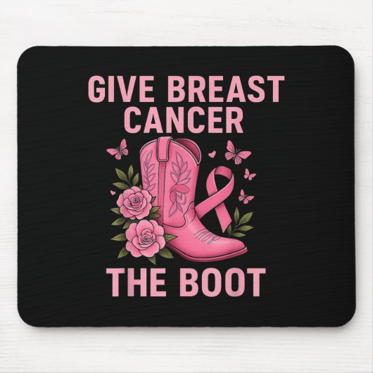 Geef borstkanker de Boot Pink Ribbon Awareness Muismat (Voorkant)