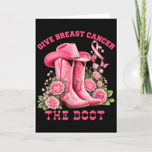 Geef Borstkanker De Laars Cowgirl Roze Lint We Kaart