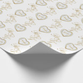 Geef Bride en Groom Gold Heart een persoonlijk tin Cadeaupapier (Hoek)