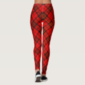 Geef Bright Elegant Red Kersttartan een persoonlij Leggings (Achterkant)