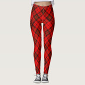 Geef Bright Elegant Red Kersttartan een persoonlij Leggings (Voorkant)