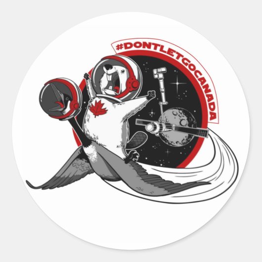 Geef Canada niet op! Ronde Sticker (Voorkant)