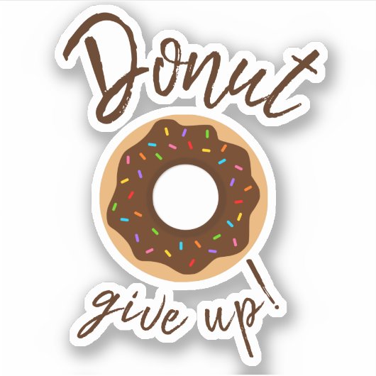 Geef chocolade op met regenboogsprinken sticker (Voorkant)