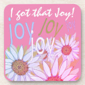 Geef Daisy een persoonlijk tintje: Floral Joy, Joy Bier Onderzetter (Voorkant)