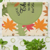 Geef dank aan de Heer | Gepersonaliseerde herfst Theedoek (Gevouwen)