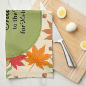 Geef dank aan de Heer | Gepersonaliseerde herfst Theedoek (Quarter Fold)