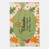 Geef dank aan de Heer | Gepersonaliseerde herfst Theedoek (Verticaal)