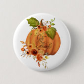 Geef Dank bloemenkurkpompelmoes Ronde Button 5,7 Cm (Voorkant)