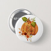 Geef Dank bloemenkurkpompelmoes Ronde Button 5,7 Cm (Voorkant /achterkant)