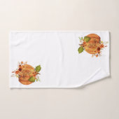 Geef dank bloemige pompoen handdoek (Handdoek)